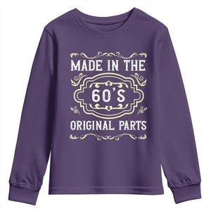 Made In The 60s Original Parts Youth Sweatshirt Vintage Baby Boomer Gift TS12 Purple Print Your Wear