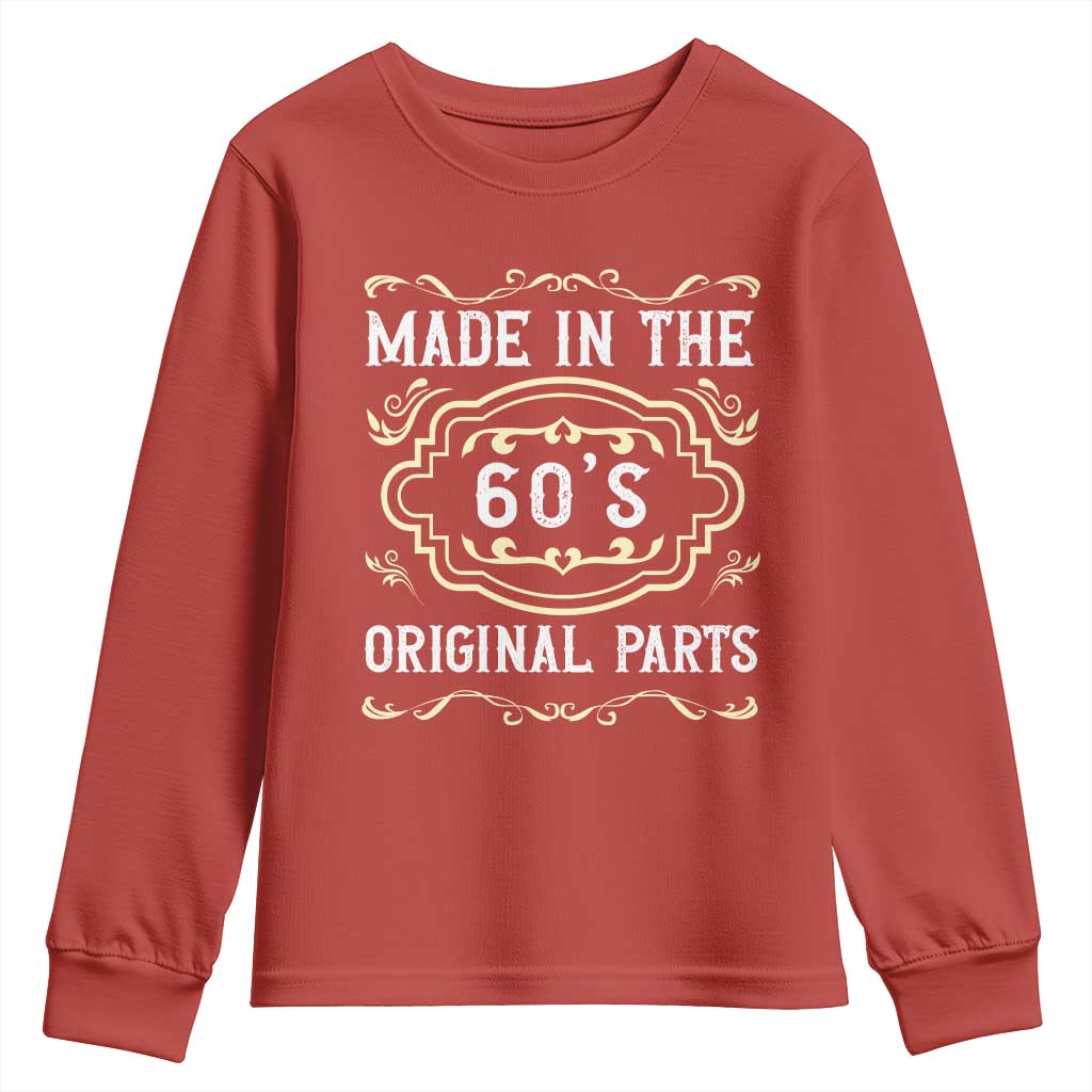 Made In The 60s Original Parts Youth Sweatshirt Vintage Baby Boomer Gift TS12 Red Print Your Wear