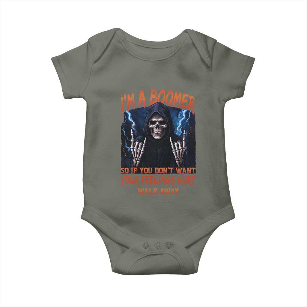 Baby Boomers Sarcastic Baby Onesie If You Dont Want Feelings Hurt Gift TS12 Military Green Print Your Wear