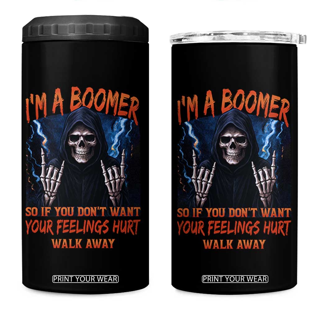 Baby Boomers Sarcastic 4 in 1 Can Cooler Tumbler If You Dont Want Feelings Hurt Gift TS12 One Size: 16 oz Black Print Your Wear