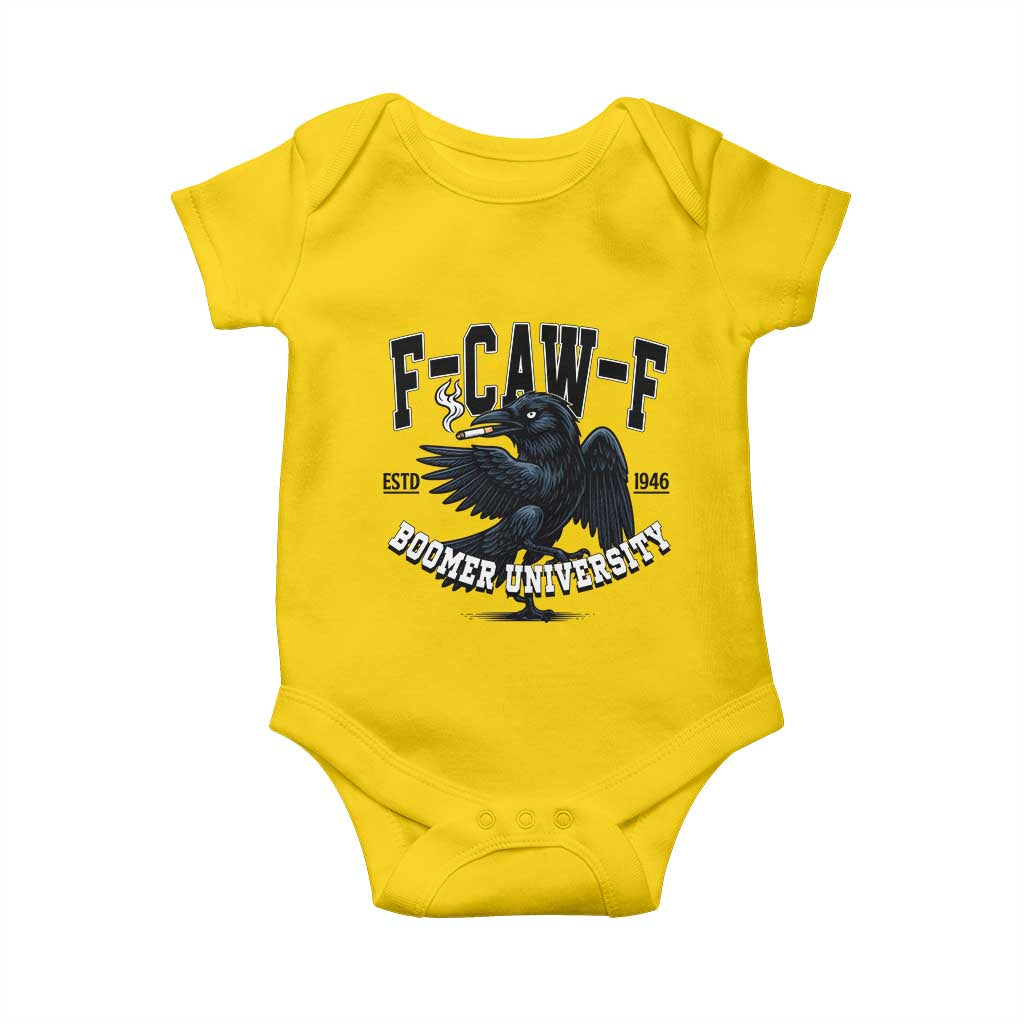 F Caw F Baby Onesie Baby Boomer University Funny Gift TS12 Daisy Print Your Wear