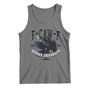 F Caw F Tank Top Baby Boomer University Funny Gift TS12 Black Heather Print Your Wear
