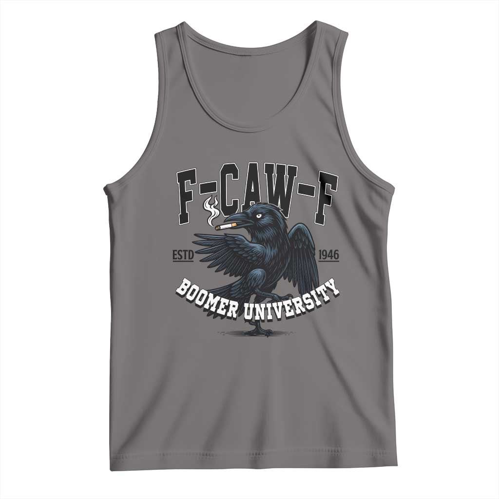 F Caw F Tank Top Baby Boomer University Funny Gift TS12 Deep Heather Print Your Wear