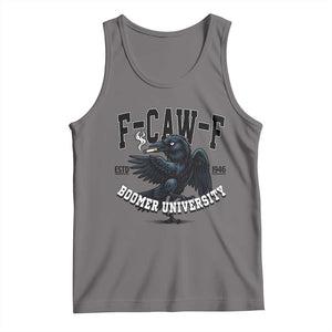 F Caw F Tank Top Baby Boomer University Funny Gift TS12 Deep Heather Print Your Wear
