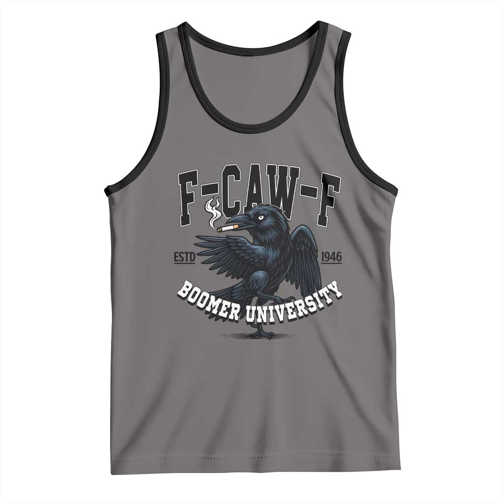 F Caw F Tank Top Baby Boomer University Funny Gift TS12 Deep Heather Black Print Your Wear