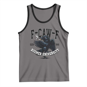 F Caw F Tank Top Baby Boomer University Funny Gift TS12 Deep Heather Black Print Your Wear