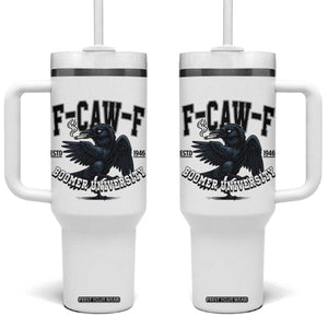 F Caw F Tumbler With Handle Baby Boomer University Funny Gift TS12 One Size: 40 oz White Print Your Wear