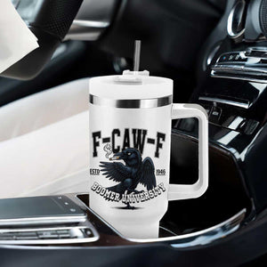 F Caw F Tumbler With Handle Baby Boomer University Funny Gift TS12 Print Your Wear