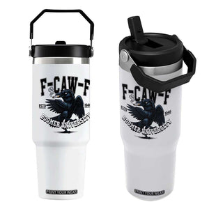 F Caw F Flip Straw Tumbler Baby Boomer University Funny Gift TS12 One Size: 30 oz White Print Your Wear