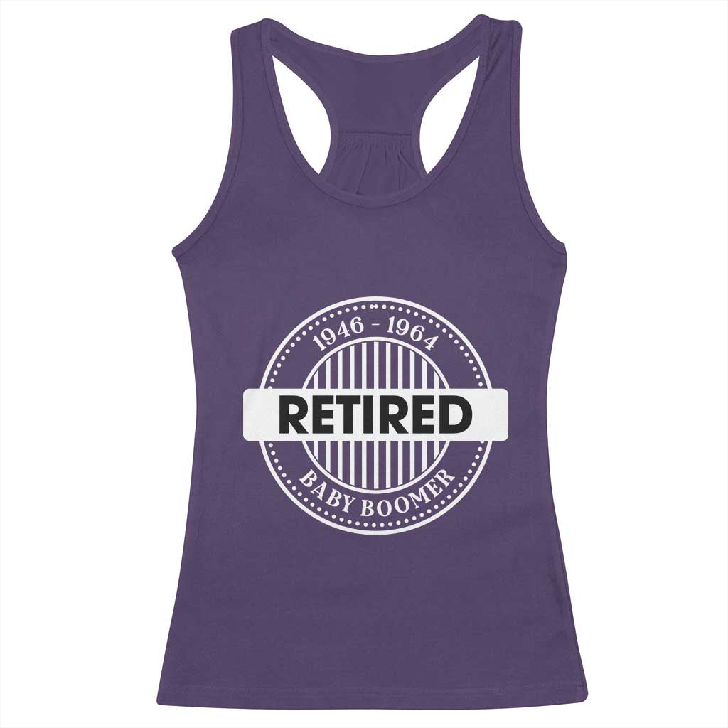 Funny Retired Baby Boomer Generation Gift Racerback Tank Top TS12 Purple Print Your Wear
