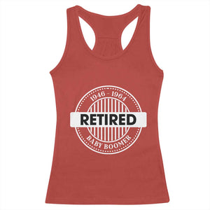 Funny Retired Baby Boomer Generation Gift Racerback Tank Top TS12 Red Print Your Wear