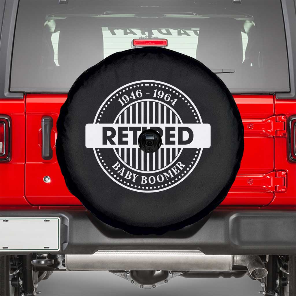 Funny Retired Baby Boomer Generation Gift Spare Tire Cover TS12 Black Print Your Wear