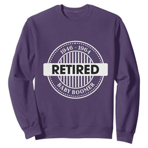 Funny Retired Baby Boomer Generation Gift Sweatshirt TS12 Purple Print Your Wear