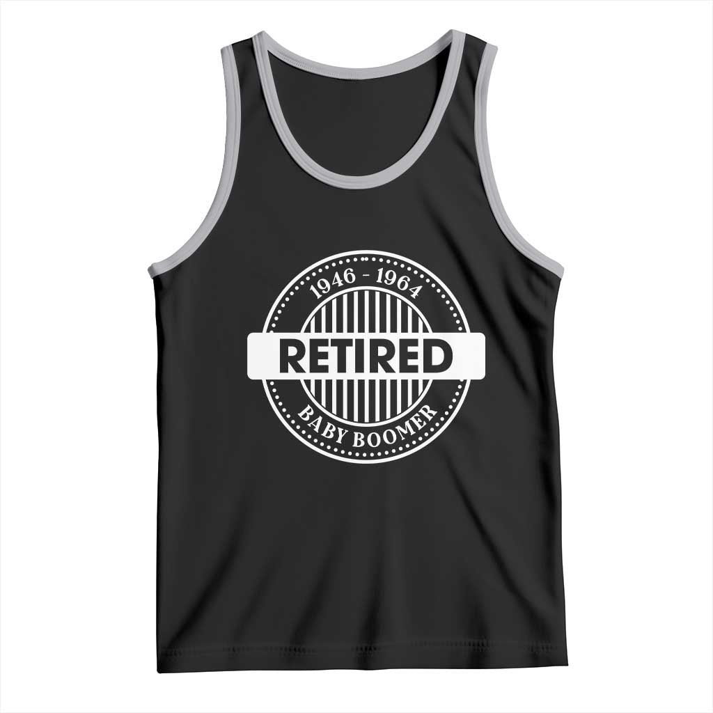 Funny Retired Baby Boomer Generation Gift Tank Top TS12 Black Athletic Heather Print Your Wear