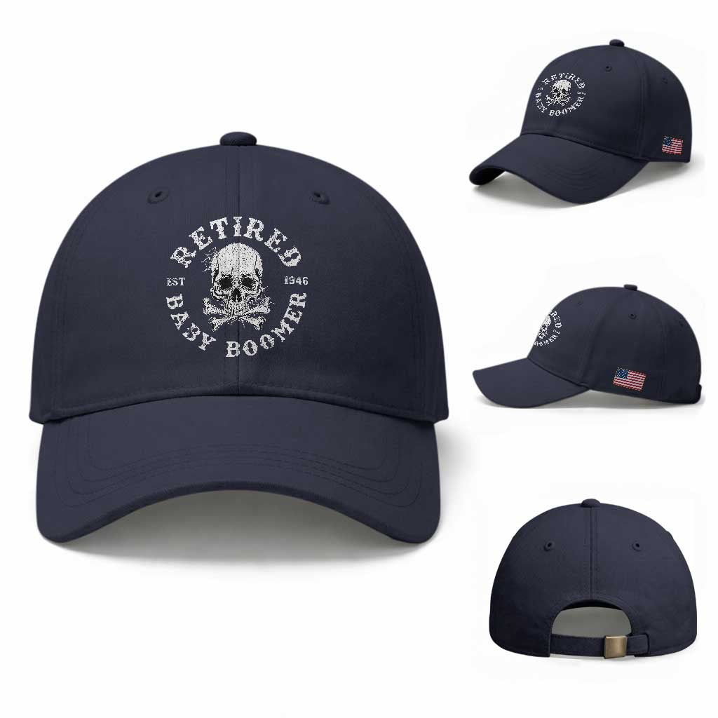 Funny Baby Boomer Retirement Baseball Cap Gift For Generation TS12 Baseball Cap Universal Fit Navy Print Your Wear