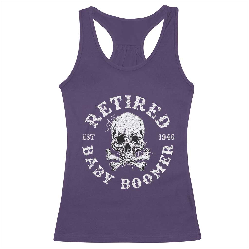 Funny Baby Boomer Retirement Racerback Tank Top Gift For Generation TS12 Purple Print Your Wear