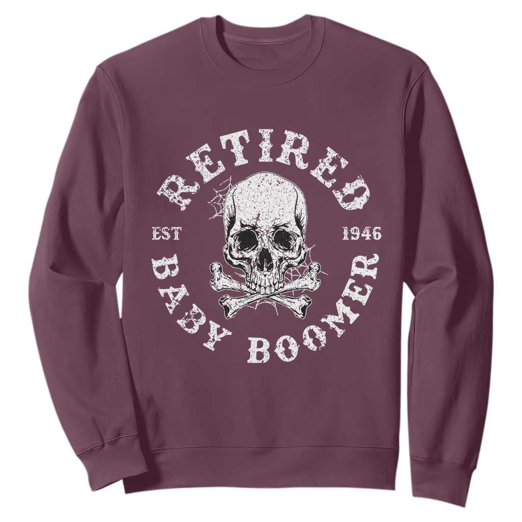 Funny Baby Boomer Retirement Sweatshirt Gift For Generation TS12 Maroon Print Your Wear