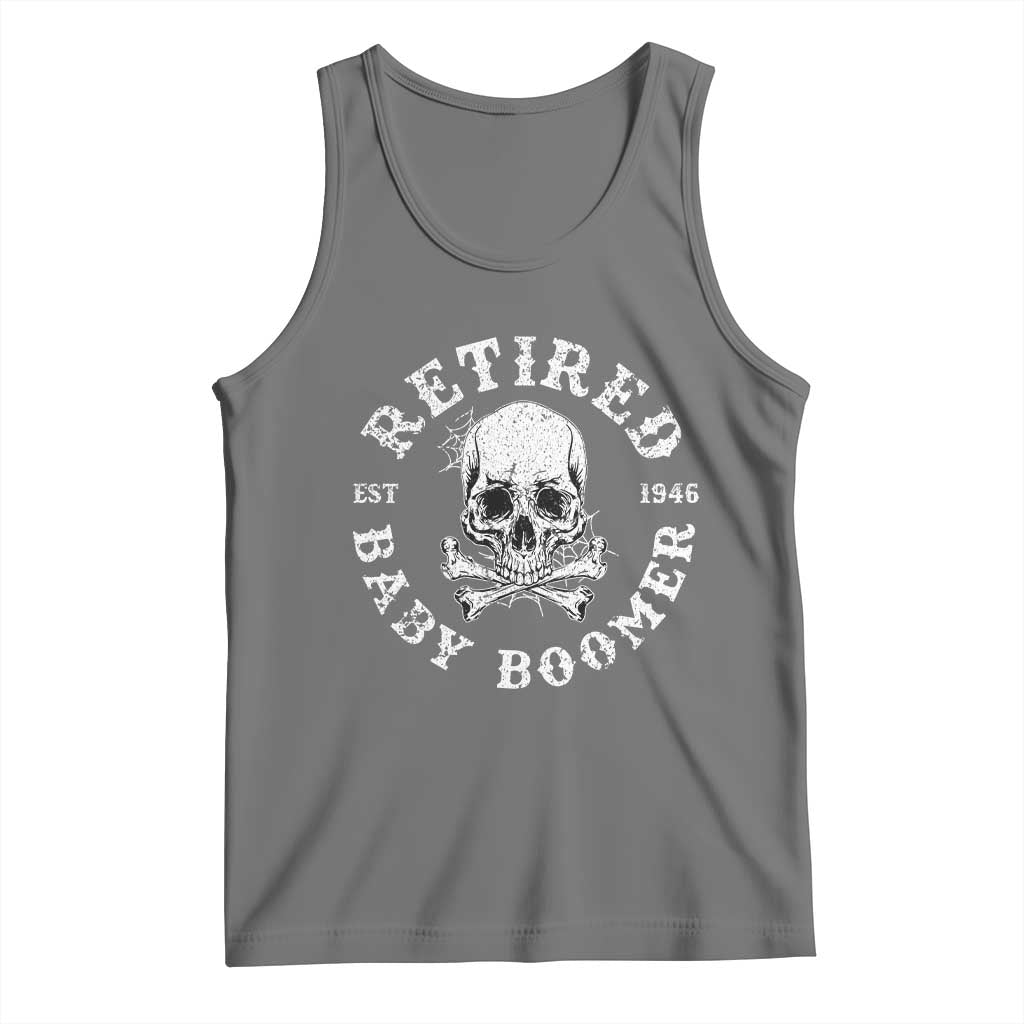 Funny Baby Boomer Retirement Tank Top Gift For Generation TS12 Black Heather Print Your Wear
