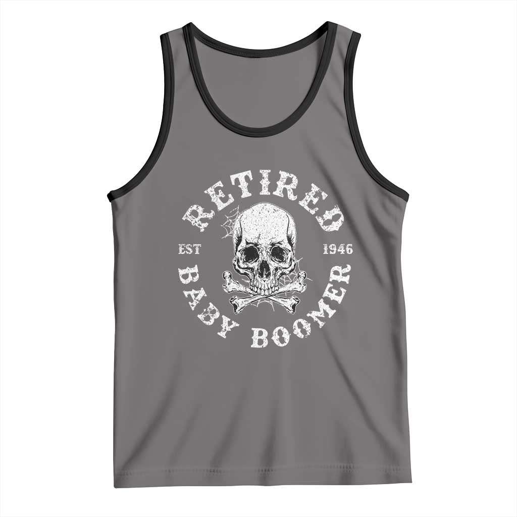 Funny Baby Boomer Retirement Tank Top Gift For Generation TS12 Deep Heather Black Print Your Wear