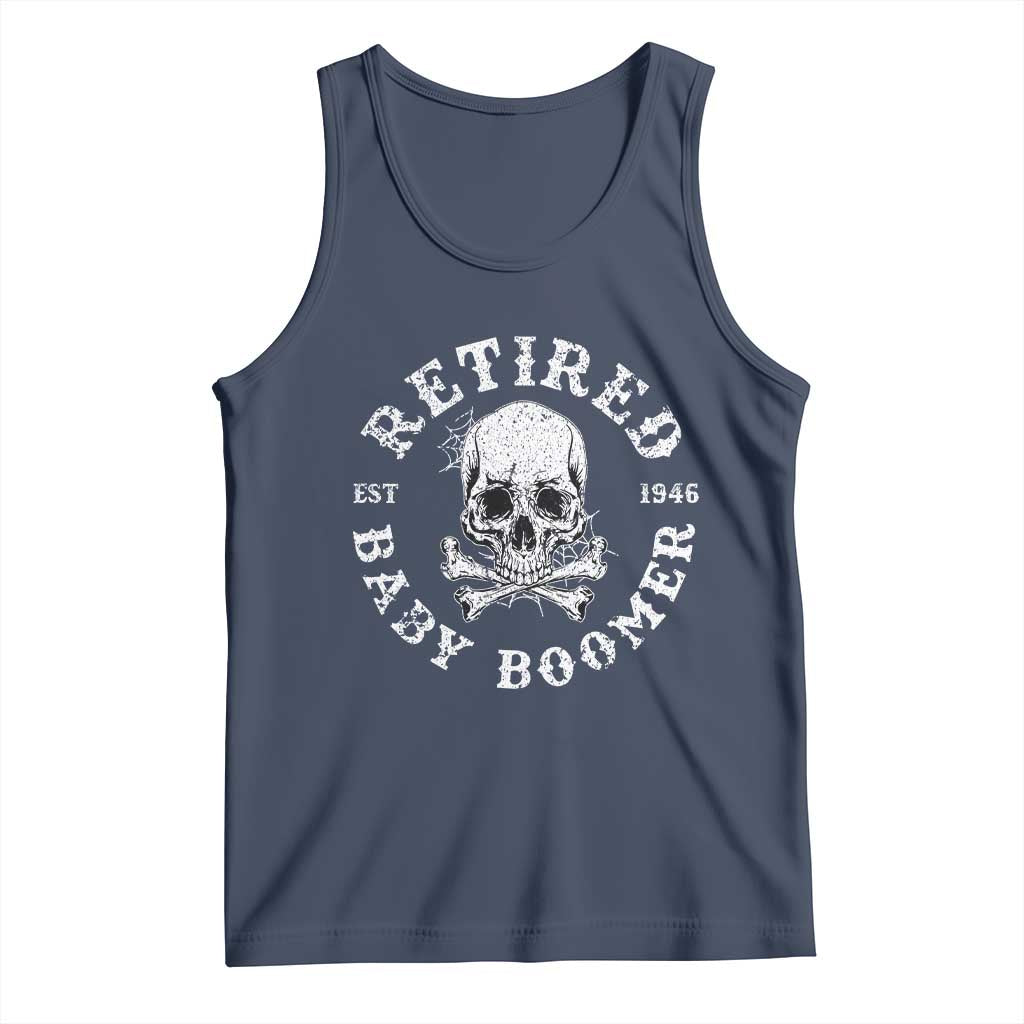 Funny Baby Boomer Retirement Tank Top Gift For Generation TS12 Navy Print Your Wear