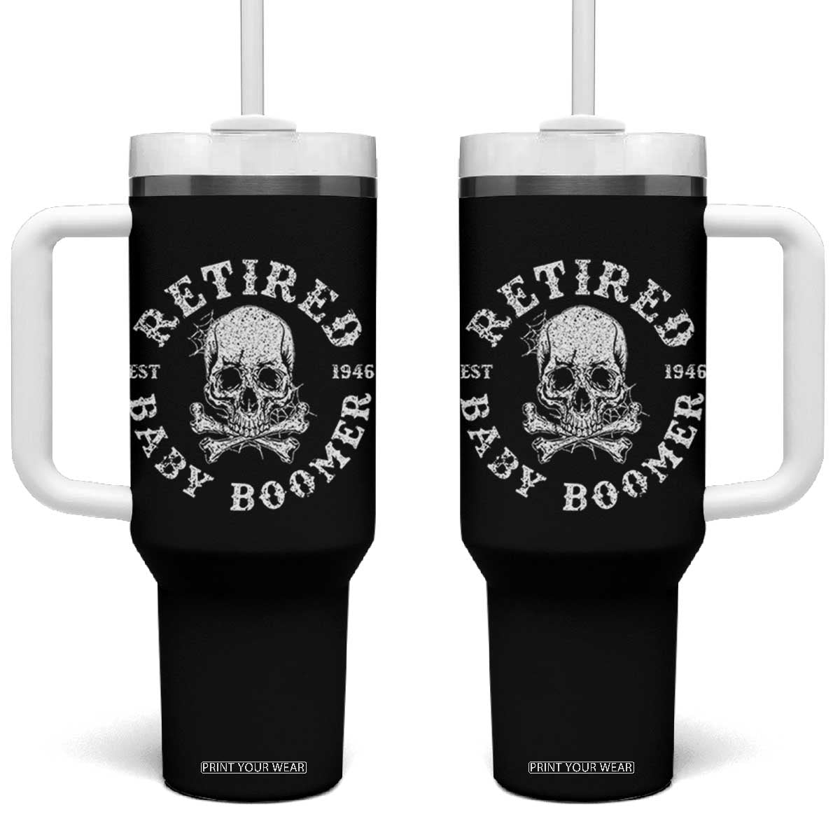 Funny Baby Boomer Retirement Tumbler With Handle Gift For Generation TS12 One Size: 40 oz Black Print Your Wear