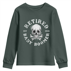 Funny Baby Boomer Retirement Youth Sweatshirt Gift For Generation TS12 Dark Forest Green Print Your Wear