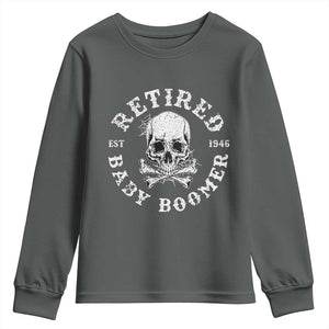 Funny Baby Boomer Retirement Youth Sweatshirt Gift For Generation TS12 Dark Heather Print Your Wear