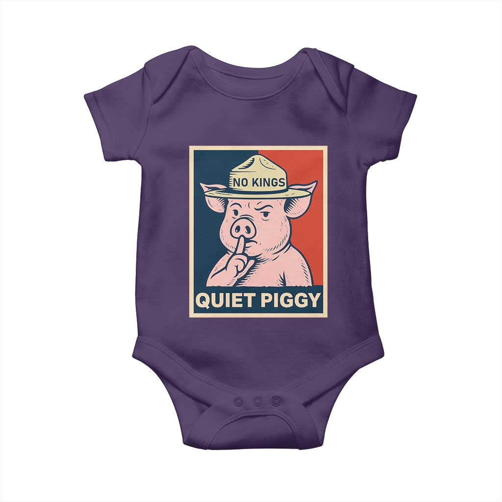 Funny No Kings Quiet Piggy Meme Baby Onesie Political Humor Gift - Print Your Wear