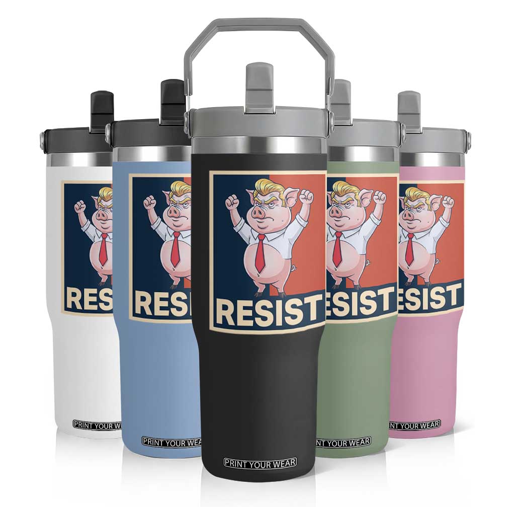 Funny Freedom Pig Resistance Movement Political Satire Meme Gift Flip Straw Tumbler TS12 Print Your Wear