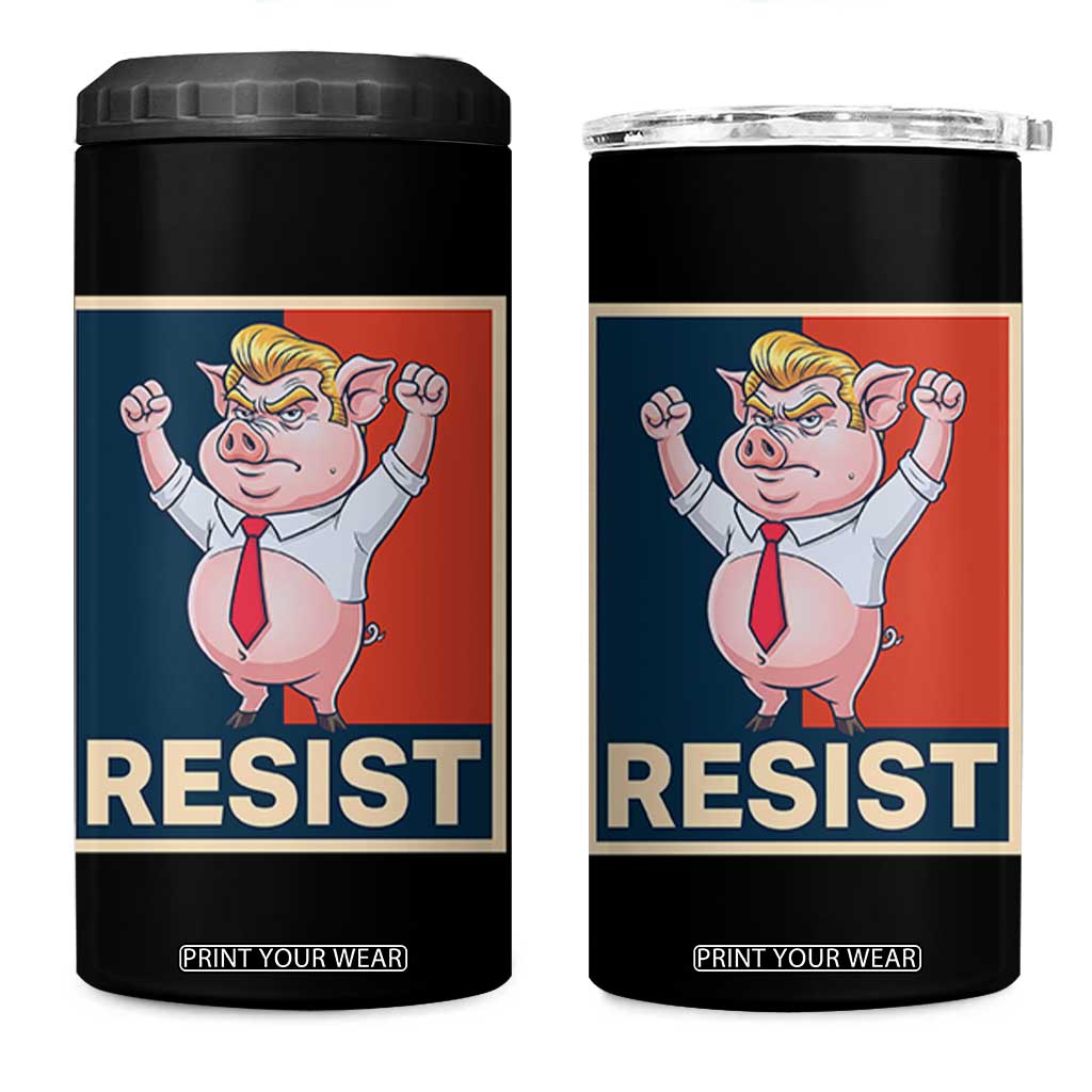 Funny Freedom Pig Resistance Movement Political Satire Meme Gift 4 in 1 Can Cooler Tumbler TS12 One Size: 16 oz Black Print Your Wear