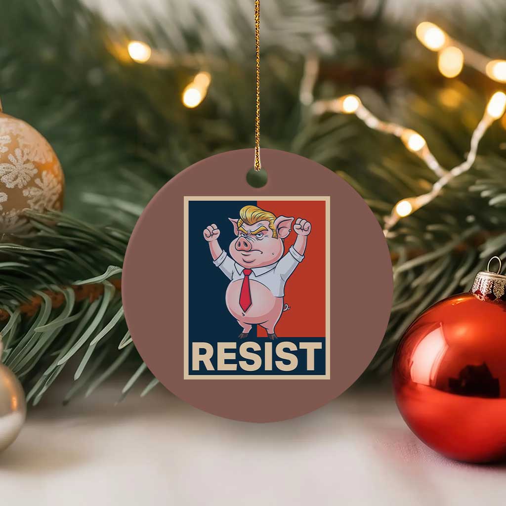 Funny Freedom Pig Resistance Movement Political Satire Meme Gift Ceramic Ornament TS12 1pc Mocha Print Your Wear