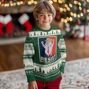 Funny Freedom Pig Resistance Movement Political Satire Meme Gift Ugly Christmas Sweater TS12 Forest Green Beige Print Your Wear