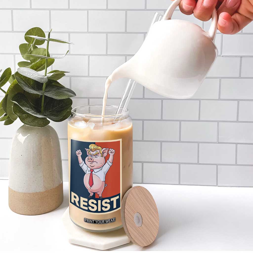 Funny Freedom Pig Resistance Movement Political Satire Meme Gift Glass Can TS12 Print Your Wear