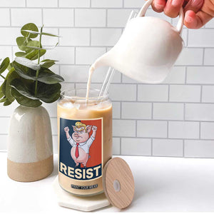 Funny Freedom Pig Resistance Movement Political Satire Meme Gift Glass Can TS12 Print Your Wear