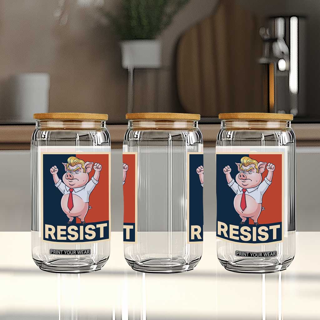 Funny Freedom Pig Resistance Movement Political Satire Meme Gift Glass Can TS12 Print Your Wear