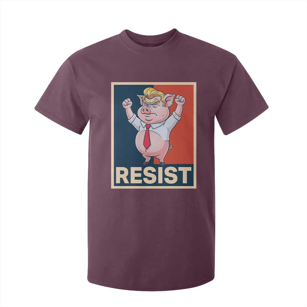 Funny Freedom Pig Resistance Movement Political Satire Meme Gift T Shirt For Kid TS12 Maroon Print Your Wear