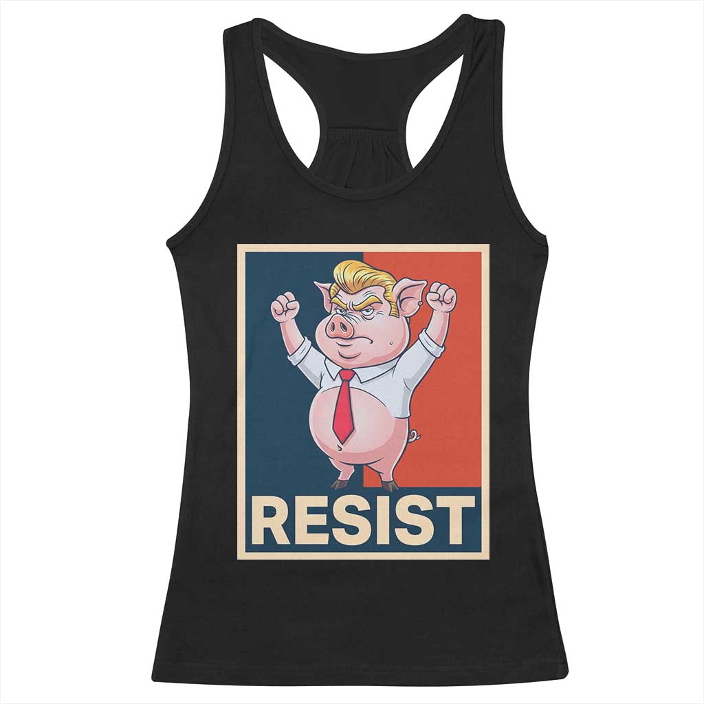 Funny Freedom Pig Resistance Movement Political Satire Meme Gift Racerback Tank Top TS12 Black Print Your Wear