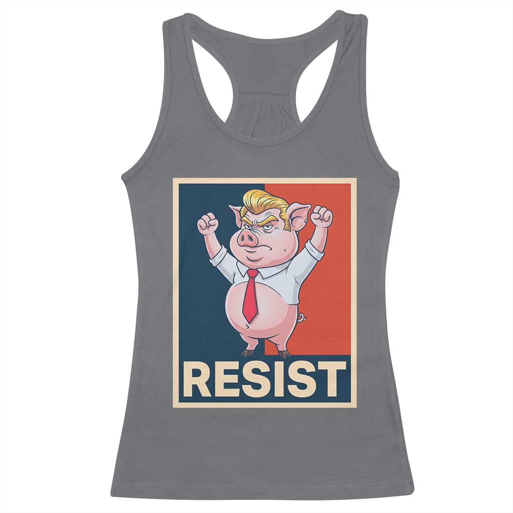 Funny Freedom Pig Resistance Movement Political Satire Meme Gift Racerback Tank Top TS12 Charcoal Print Your Wear