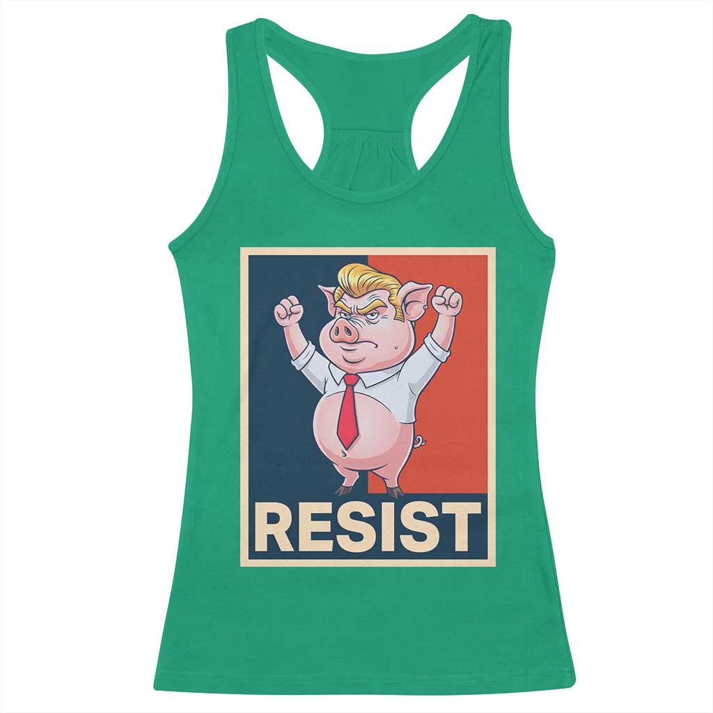 Funny Freedom Pig Resistance Movement Political Satire Meme Gift Racerback Tank Top TS12 Irish Green Print Your Wear