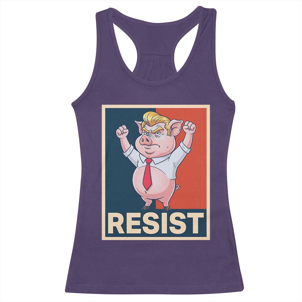 Funny Freedom Pig Resistance Movement Political Satire Meme Gift Racerback Tank Top TS12 Purple Print Your Wear