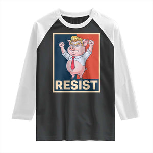 Funny Freedom Pig Resistance Movement Political Satire Meme Gift Raglan Shirt TS12 Black White Print Your Wear