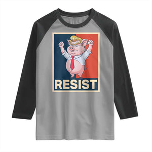 Funny Freedom Pig Resistance Movement Political Satire Meme Gift Raglan Shirt TS12 Sport Gray Black Print Your Wear