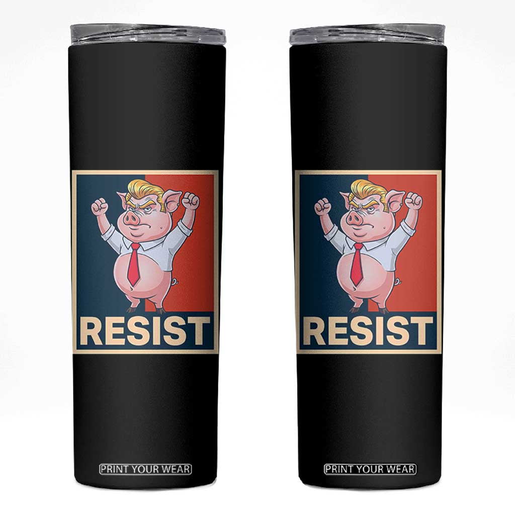 Funny Freedom Pig Resistance Movement Political Satire Meme Gift Skinny Tumbler TS12 Black Print Your Wear