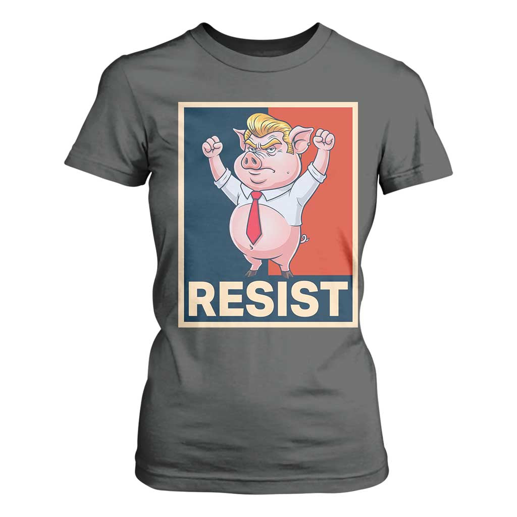Funny Freedom Pig Resistance Movement Political Satire Meme Gift T Shirt For Women TS12 Dark Heather Print Your Wear