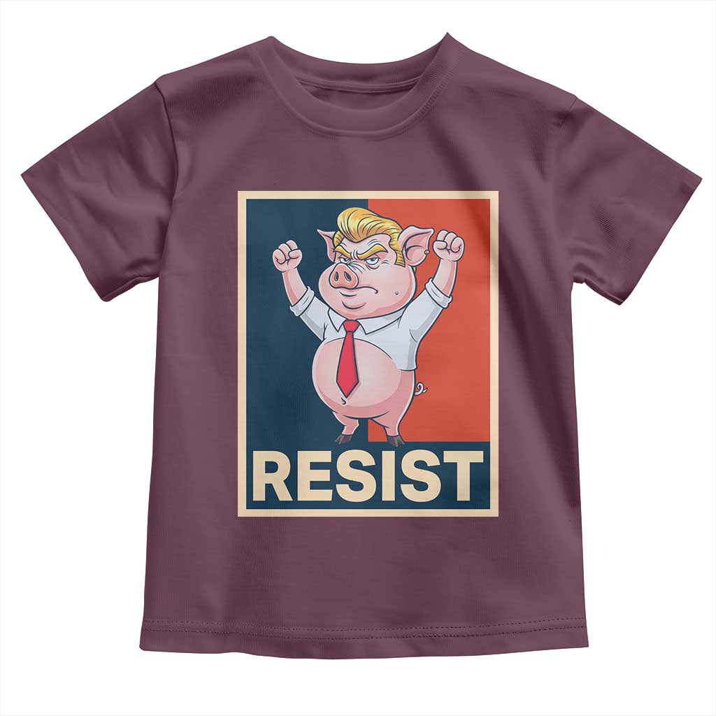 Funny Freedom Pig Resistance Movement Political Satire Meme Gift Toddler T Shirt TS12 Maroon Print Your Wear