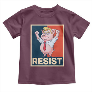 Funny Freedom Pig Resistance Movement Political Satire Meme Gift Toddler T Shirt TS12 Maroon Print Your Wear