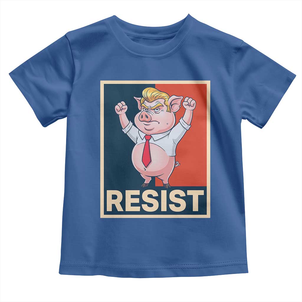 Funny Freedom Pig Resistance Movement Political Satire Meme Gift Toddler T Shirt TS12 Royal Blue Print Your Wear