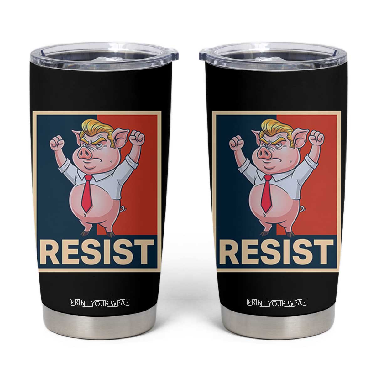 Funny Freedom Pig Resistance Movement Political Satire Meme Gift Tumbler Cup TS12 Black Print Your Wear