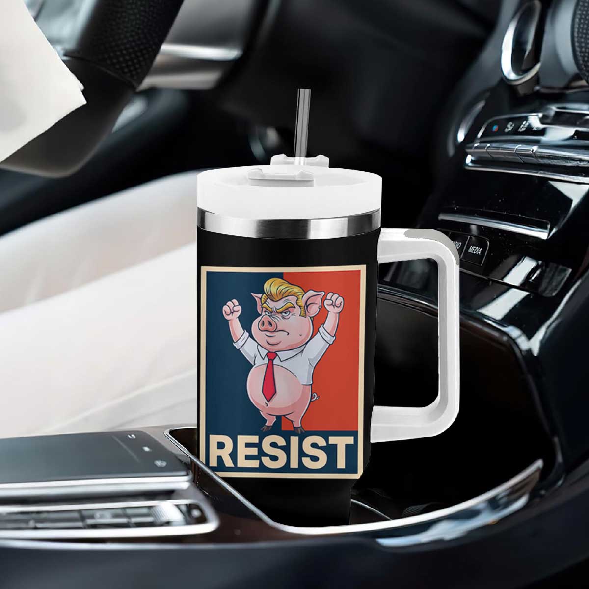 Funny Freedom Pig Resistance Movement Political Satire Meme Gift Tumbler With Handle TS12 Print Your Wear