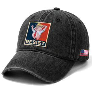 Funny Freedom Pig Resistance Movement Political Satire Meme Gift Washed Cotton Baseball Cap TS12 Print Your Wear